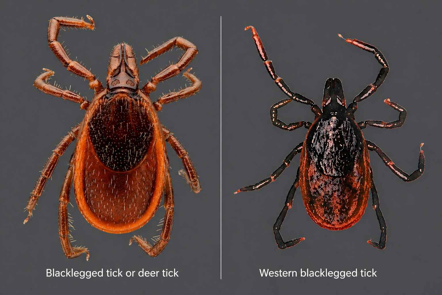 Deer tick and Western Blacklegged leg tick